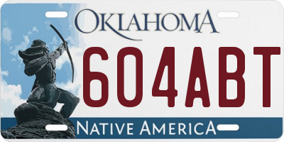 OK license plate 604ABT