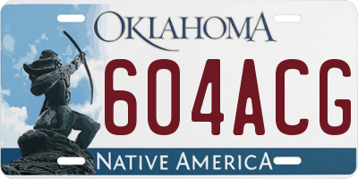 OK license plate 604ACG
