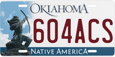 OK license plate 604ACS