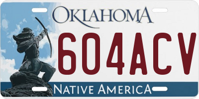 OK license plate 604ACV
