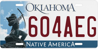OK license plate 604AEG