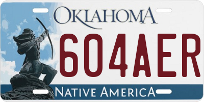 OK license plate 604AER