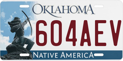 OK license plate 604AEV