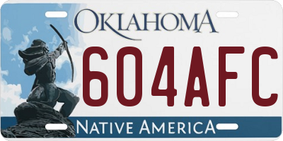 OK license plate 604AFC