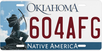 OK license plate 604AFG