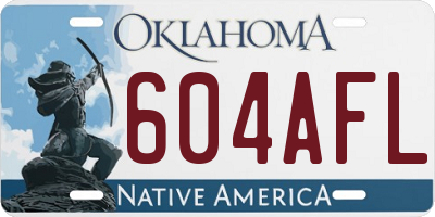 OK license plate 604AFL