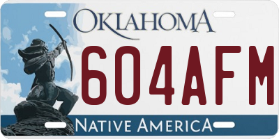 OK license plate 604AFM