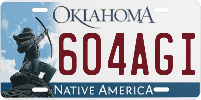 OK license plate 604AGI