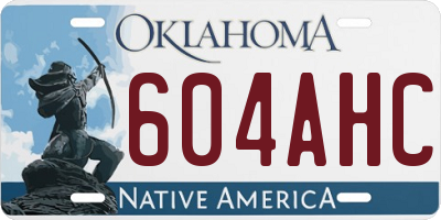 OK license plate 604AHC