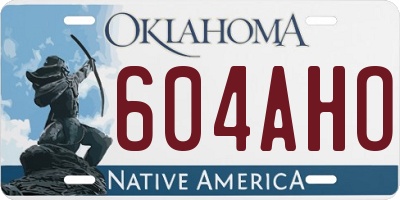 OK license plate 604AHO