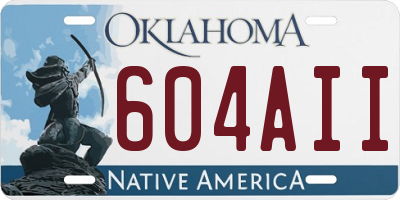 OK license plate 604AII
