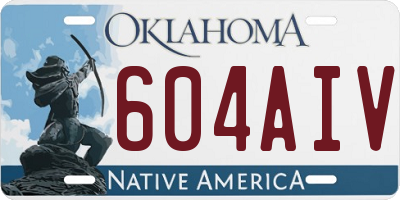 OK license plate 604AIV