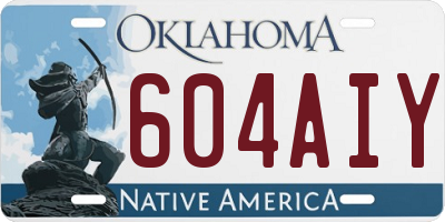 OK license plate 604AIY