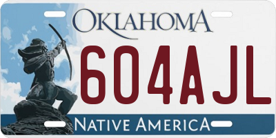 OK license plate 604AJL