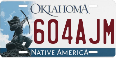 OK license plate 604AJM