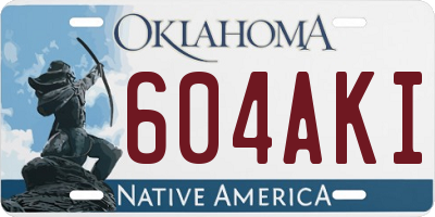 OK license plate 604AKI