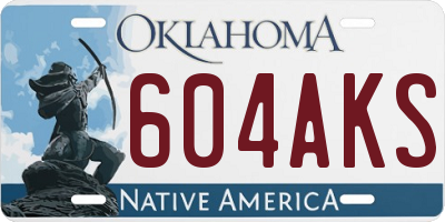 OK license plate 604AKS
