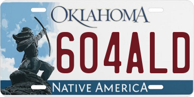 OK license plate 604ALD