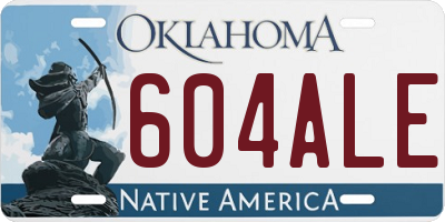 OK license plate 604ALE