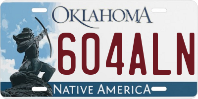 OK license plate 604ALN