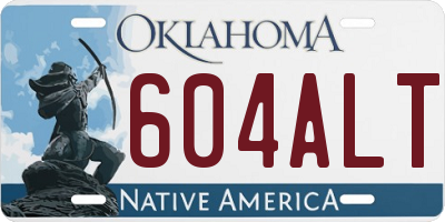 OK license plate 604ALT