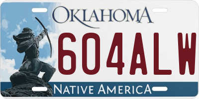 OK license plate 604ALW