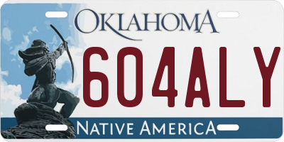 OK license plate 604ALY