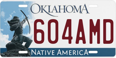 OK license plate 604AMD
