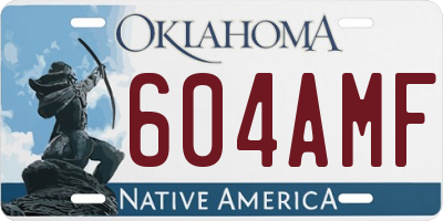 OK license plate 604AMF