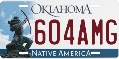 OK license plate 604AMG