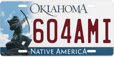 OK license plate 604AMI