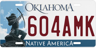 OK license plate 604AMK