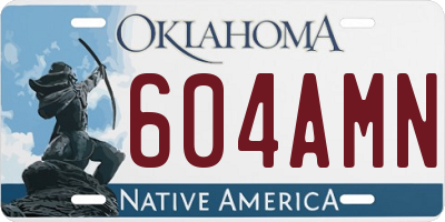 OK license plate 604AMN