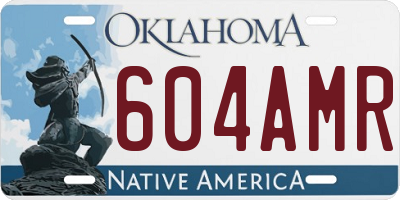 OK license plate 604AMR