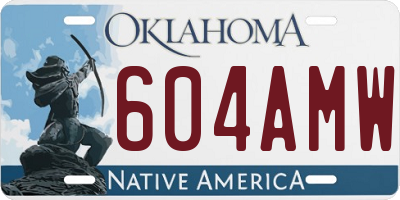 OK license plate 604AMW