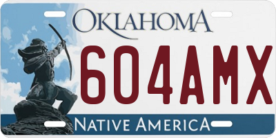 OK license plate 604AMX