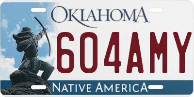 OK license plate 604AMY