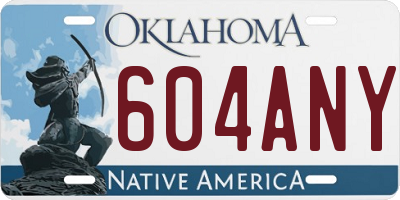 OK license plate 604ANY