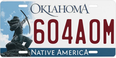 OK license plate 604AOM
