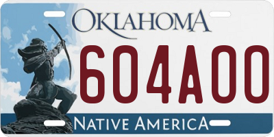 OK license plate 604AOO