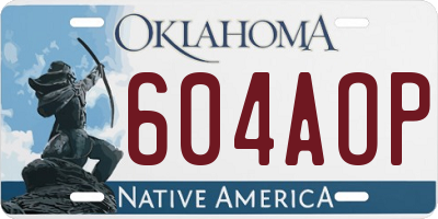 OK license plate 604AOP
