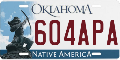 OK license plate 604APA