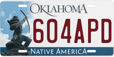 OK license plate 604APD