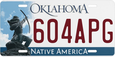 OK license plate 604APG