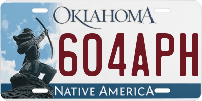 OK license plate 604APH