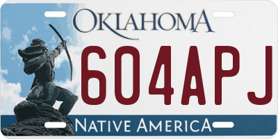 OK license plate 604APJ