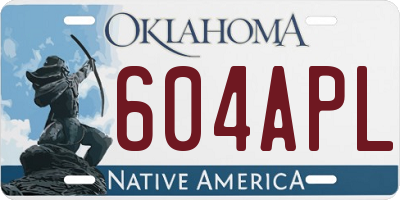 OK license plate 604APL