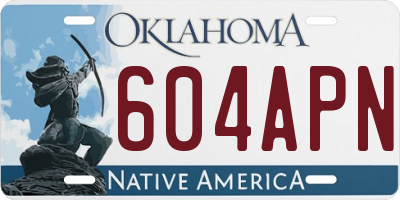 OK license plate 604APN