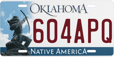 OK license plate 604APQ