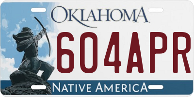 OK license plate 604APR